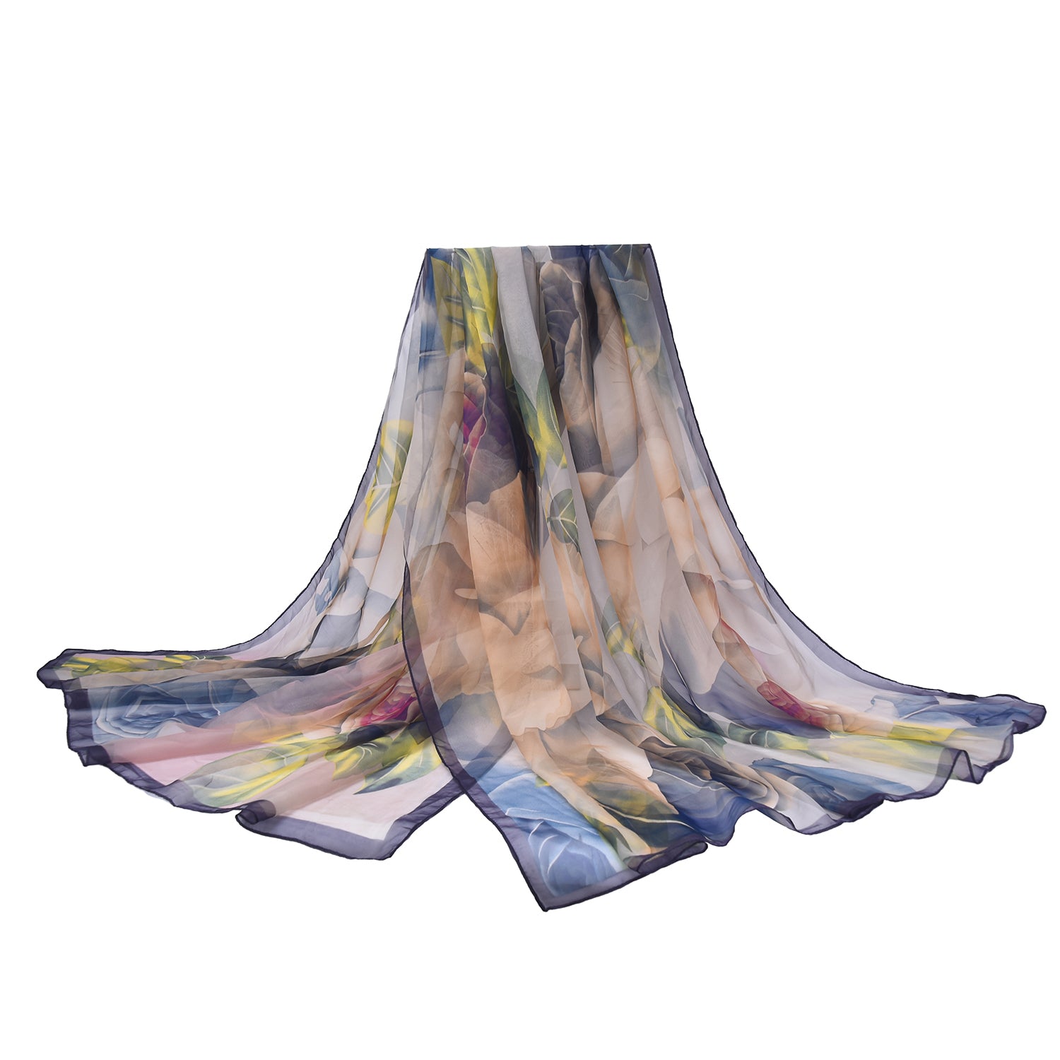 Women's Watercolor Floral Patterned Wrap Scarf - Mellow World 