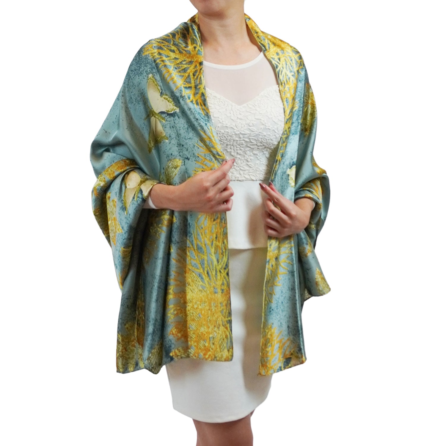 Women's Luxurious Patterned Wrap Scarf - Mellow World 