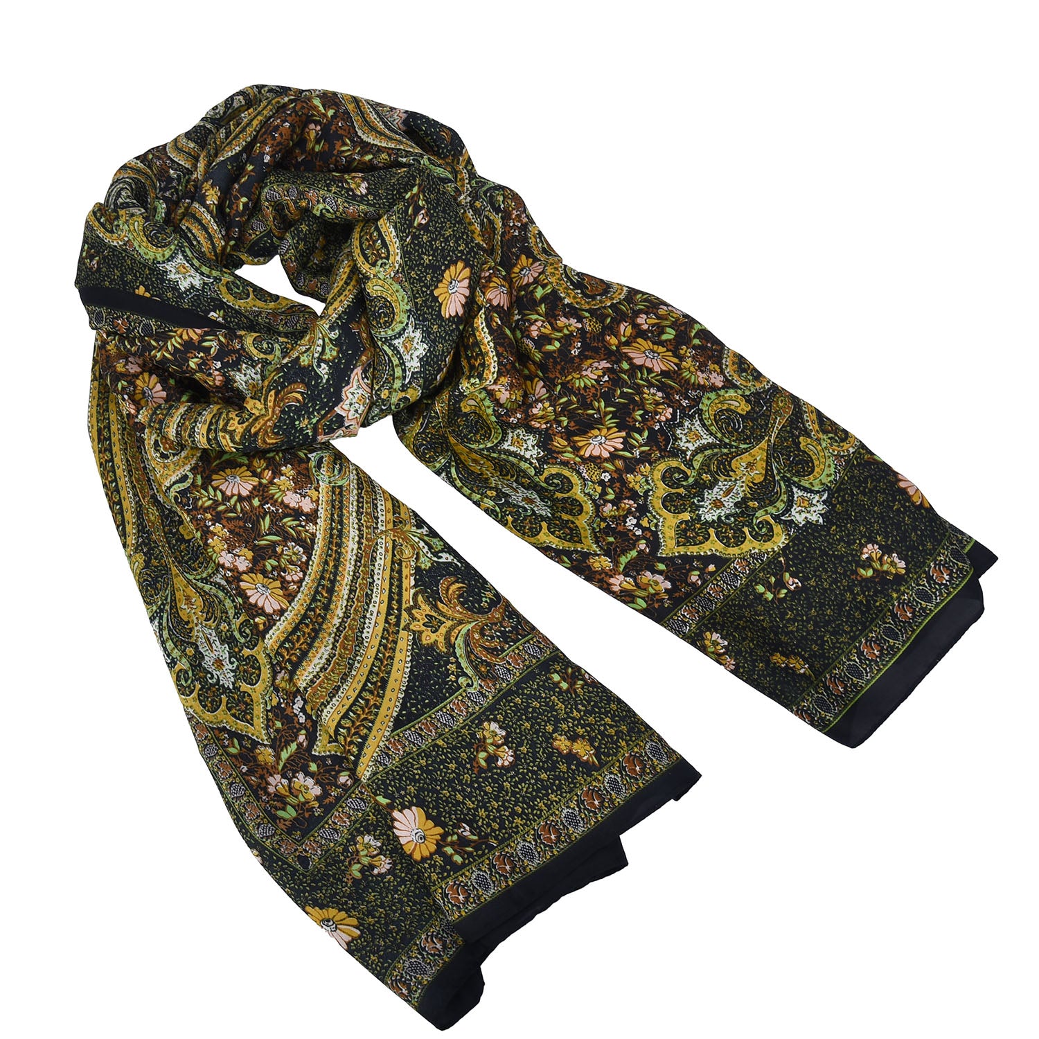 Women's Luxurious Patterned Wrap Scarf - Mellow World 