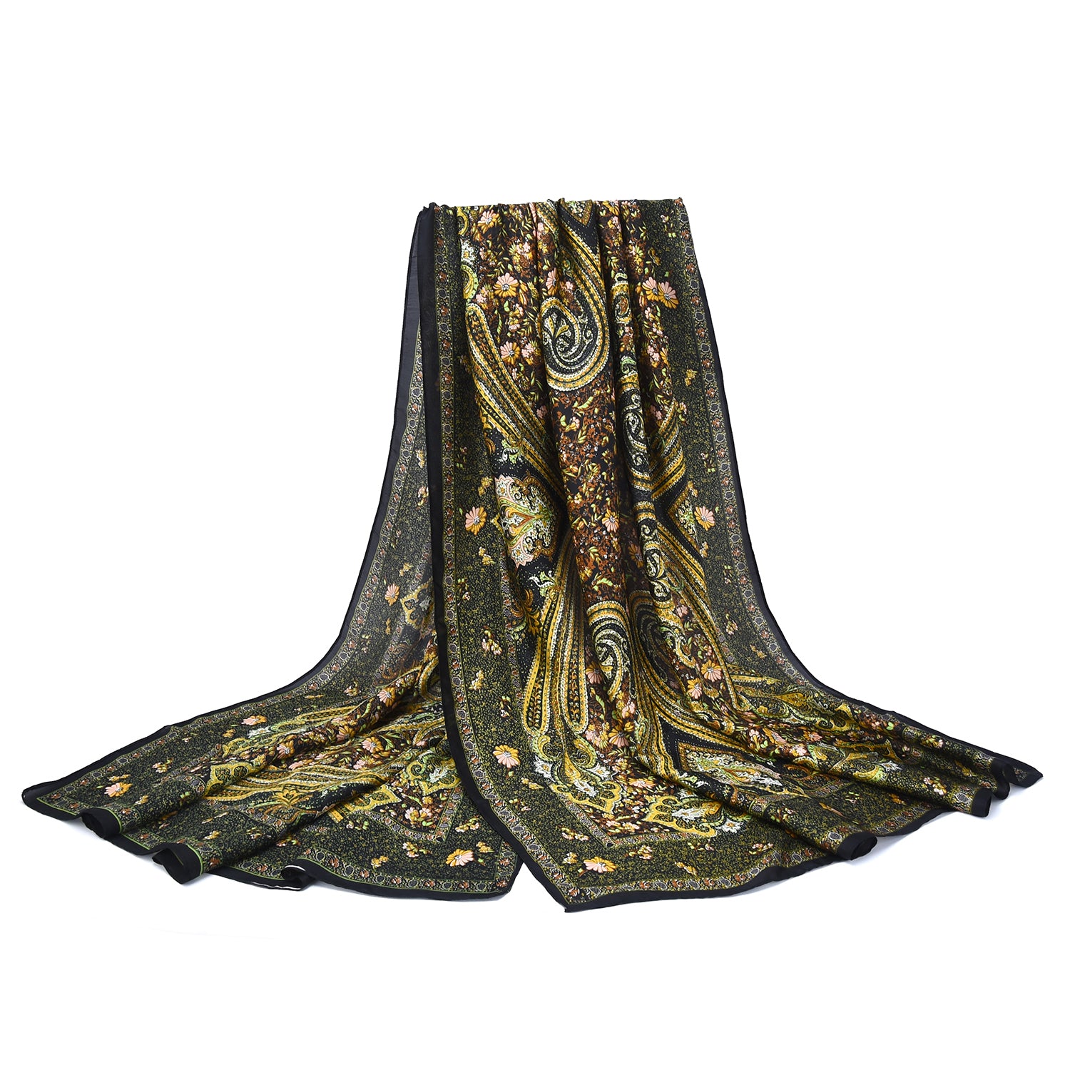 Women's Luxurious Patterned Wrap Scarf - Mellow World 