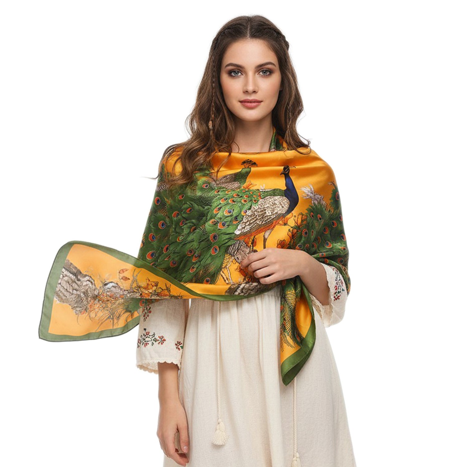Women's Luxurious Patterned Wrap Scarf - Mellow World 