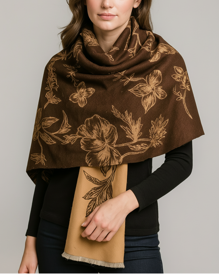 Women's Oversized Reversible Print Scarf