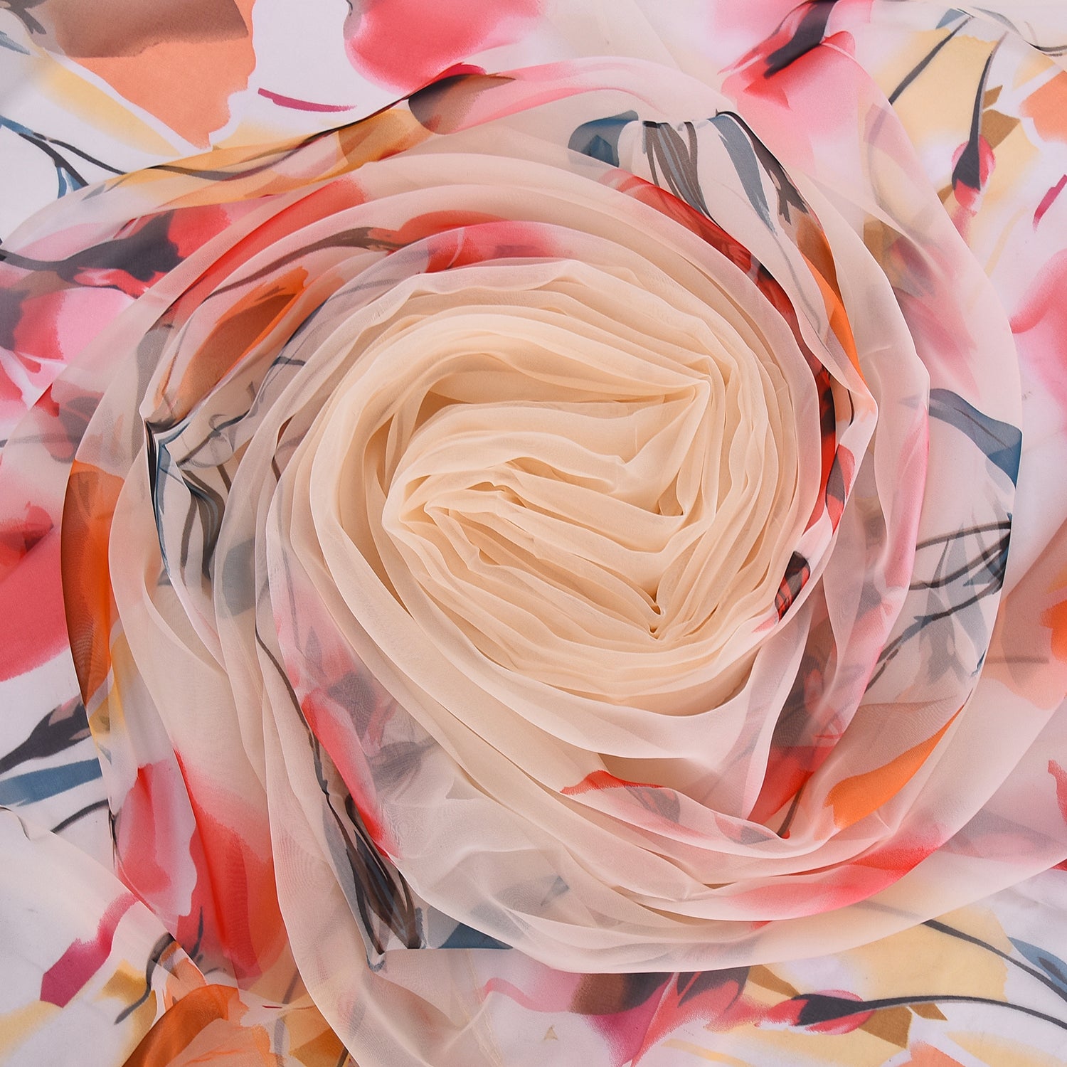 Women's Floral Chiffon Wrap Scarf - Mellow World 