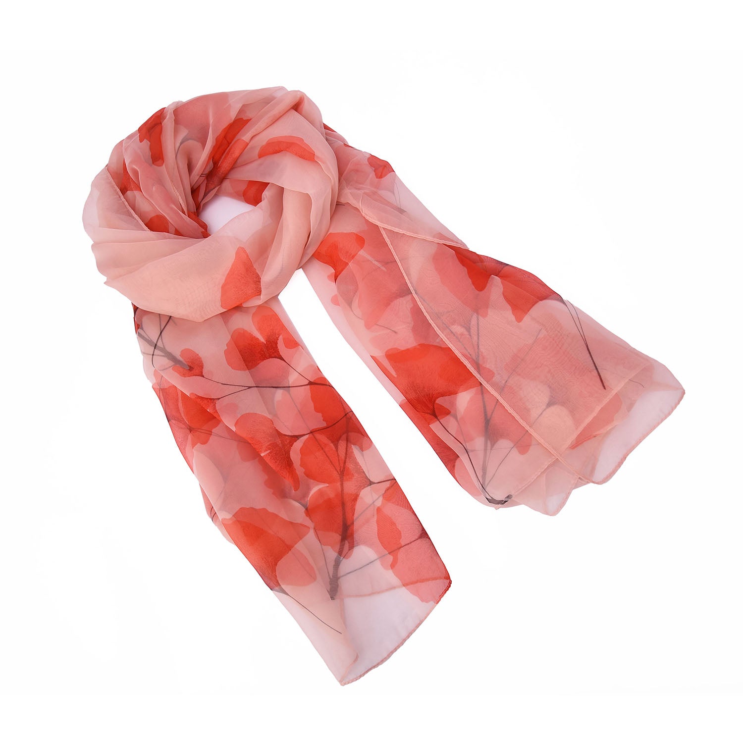 Women's Floral Chiffon Wrap Scarf - Mellow World 