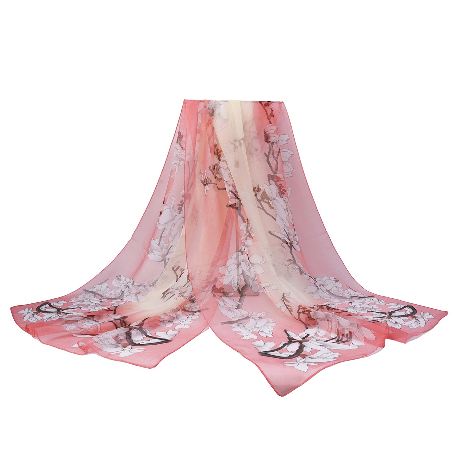 Women's Floral Chiffon Wrap Scarf - Mellow World 