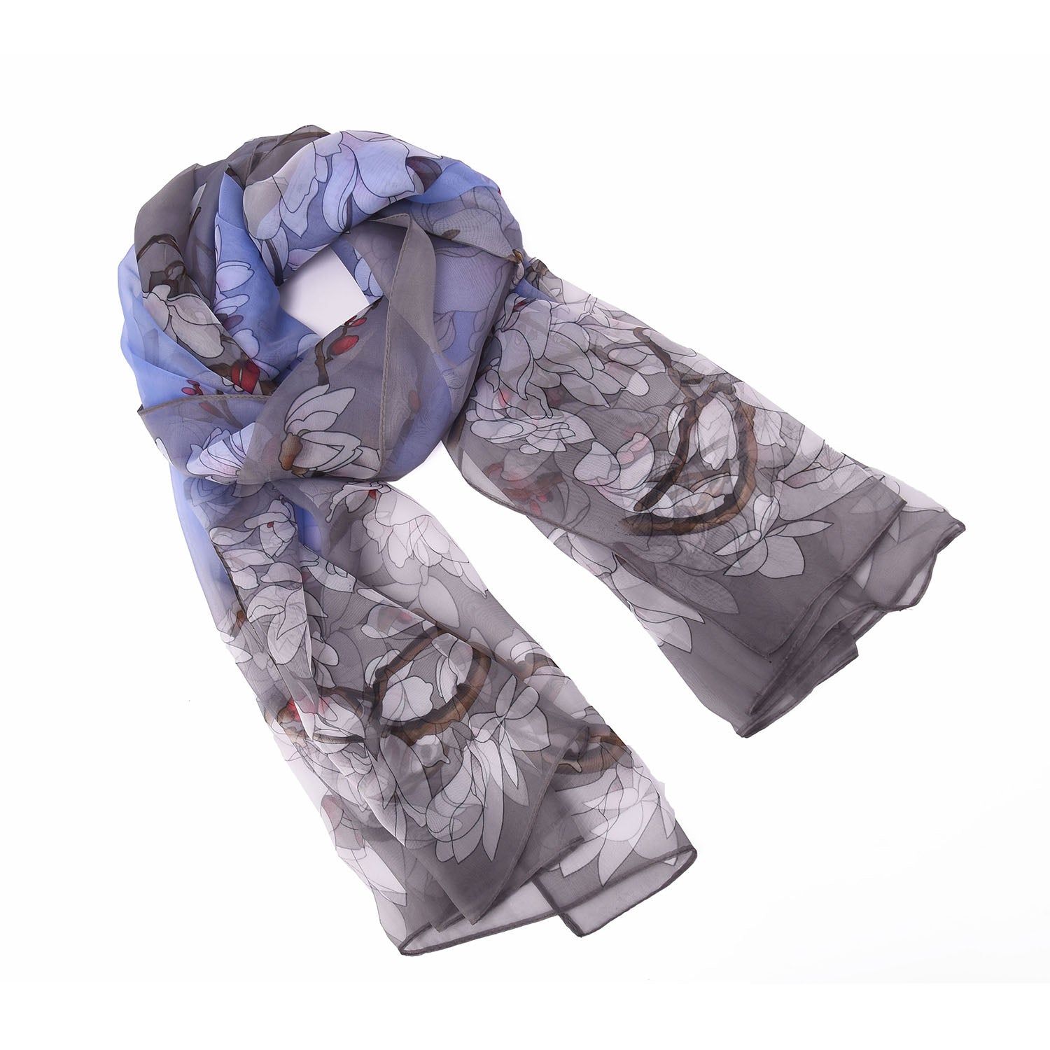 Women's Floral Chiffon Wrap Scarf - Mellow World 