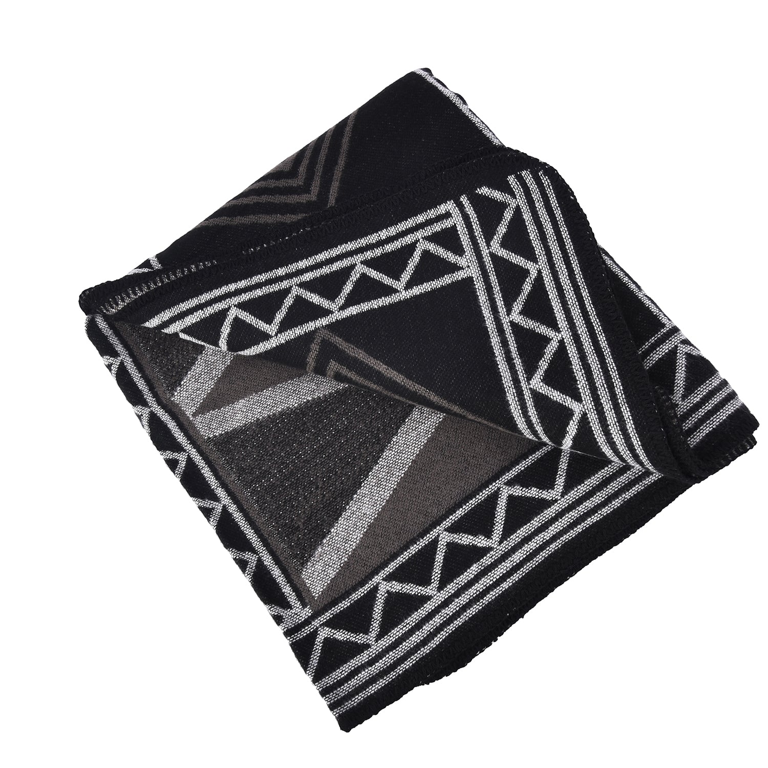 Women's Geometric Open-Front Shawl