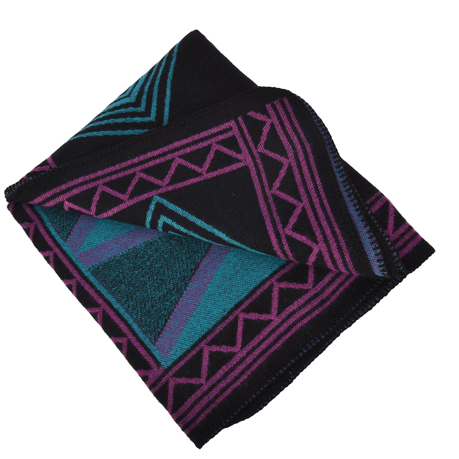 Women's Geometric Open-Front Shawl