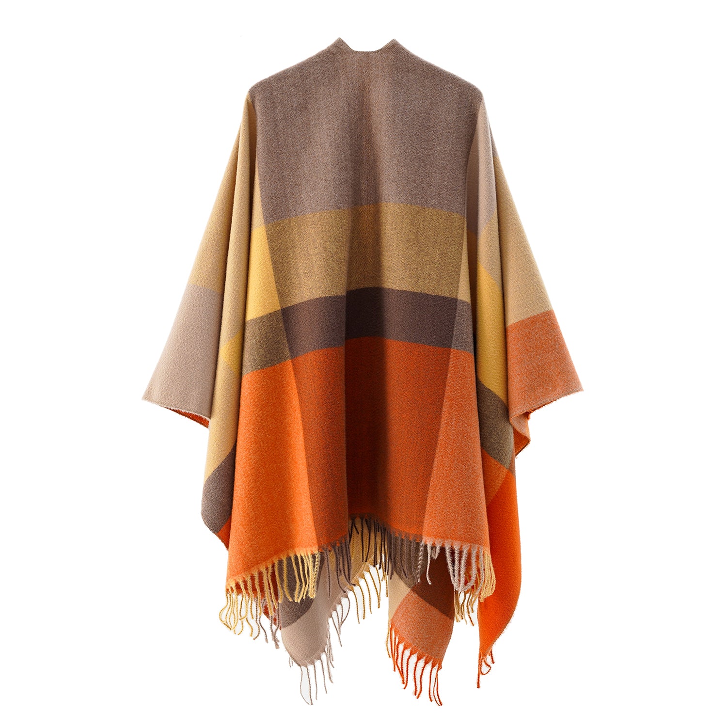 Women's Fringed Color Block Shawl - Mellow World 