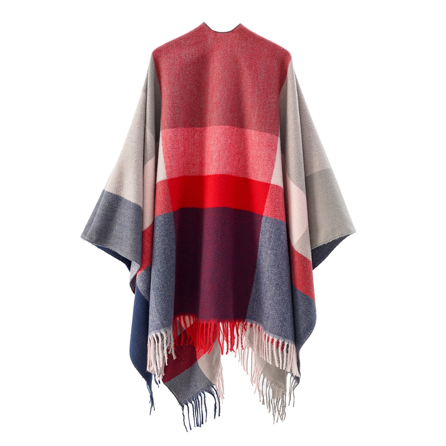 Women's Fringed Color Block Shawl - Mellow World 
