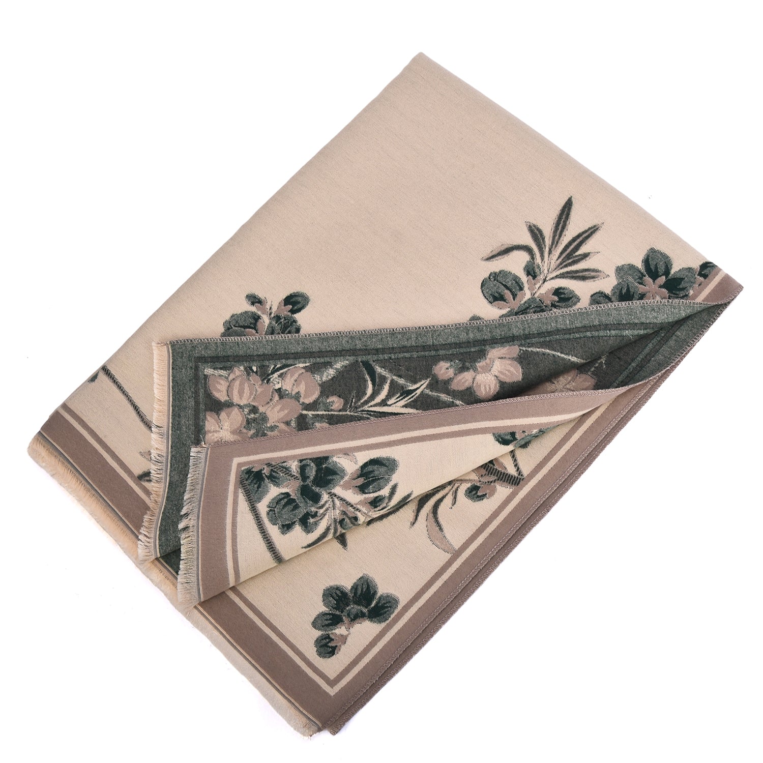 Women's Floral Wrap Scarf With Fringe Trim - Mellow World 