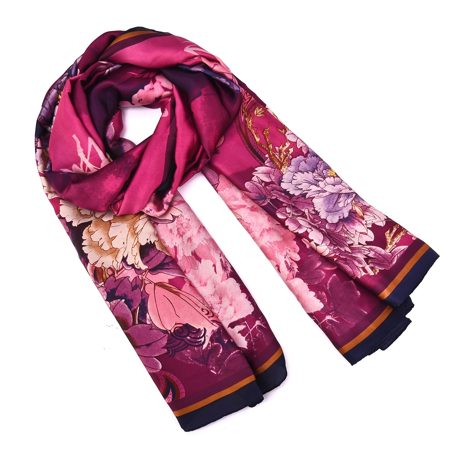Women's Floral Printed Satin Wrap Scarf - Mellow World 