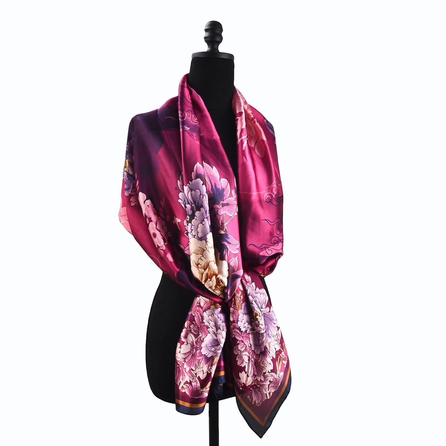 Women's Floral Printed Satin Wrap Scarf - Mellow World 