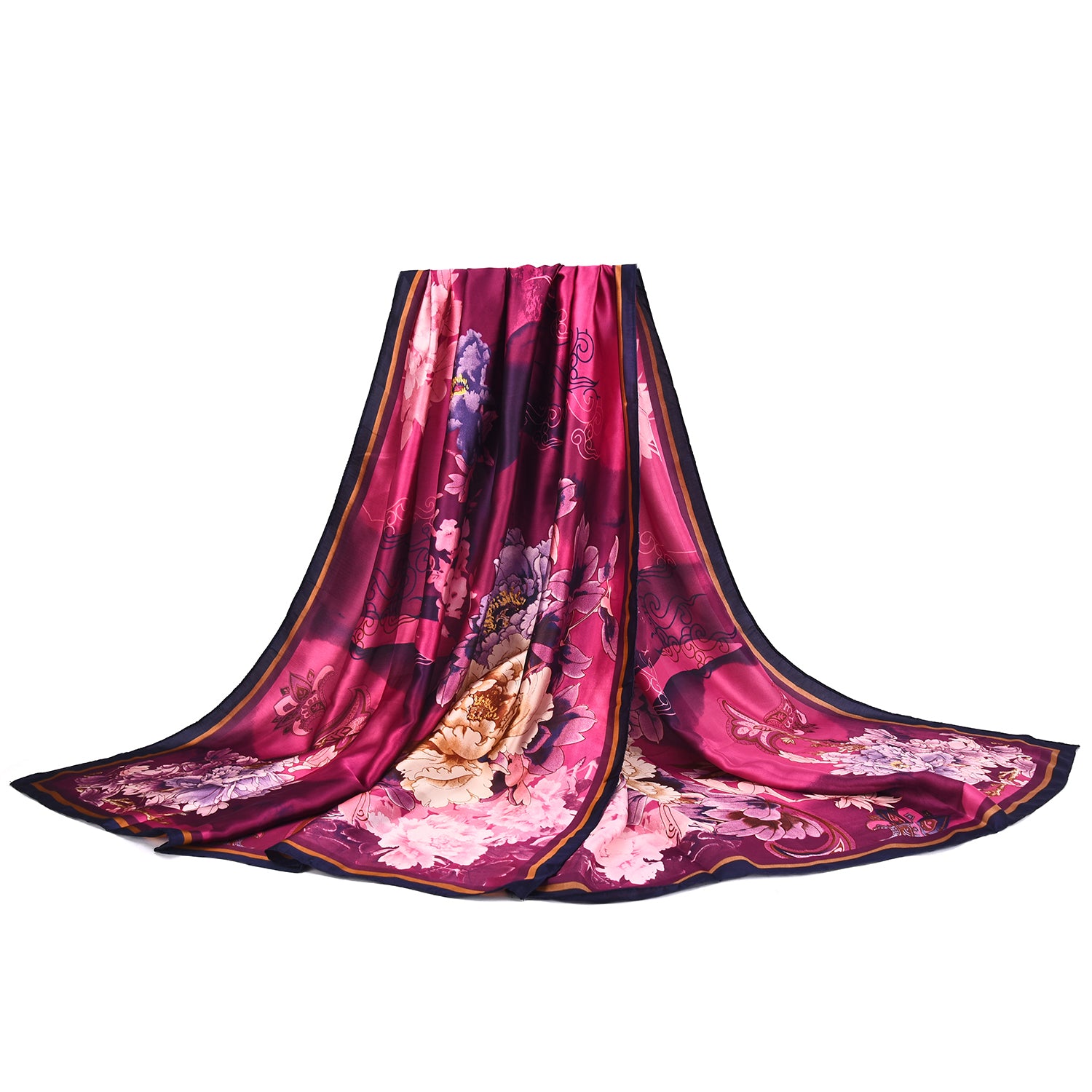 Women's Floral Printed Satin Wrap Scarf - Mellow World 
