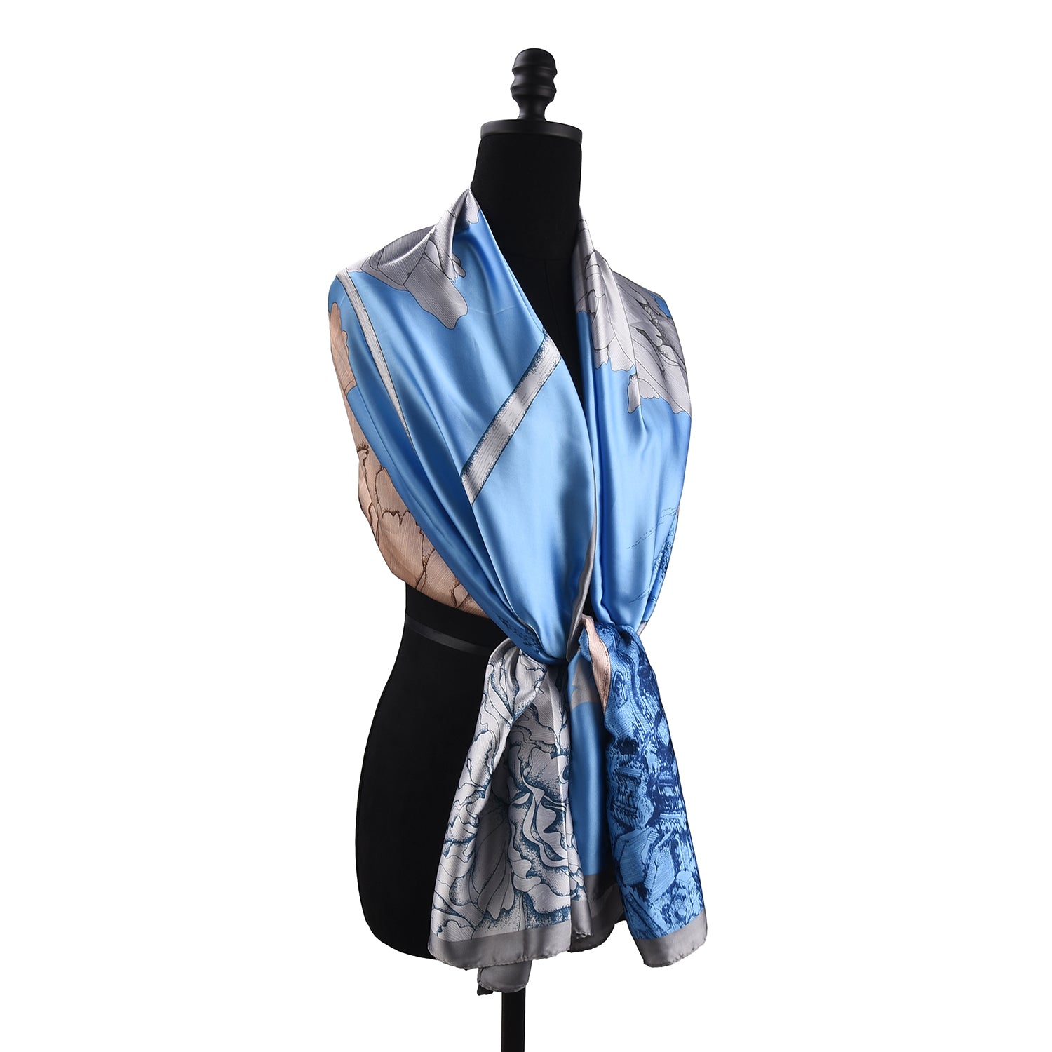Women's Floral Printed Satin Wrap Scarf - Mellow World 