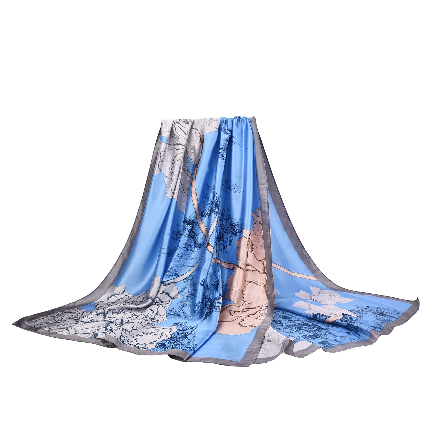 Women's Floral Printed Satin Wrap Scarf - Mellow World 