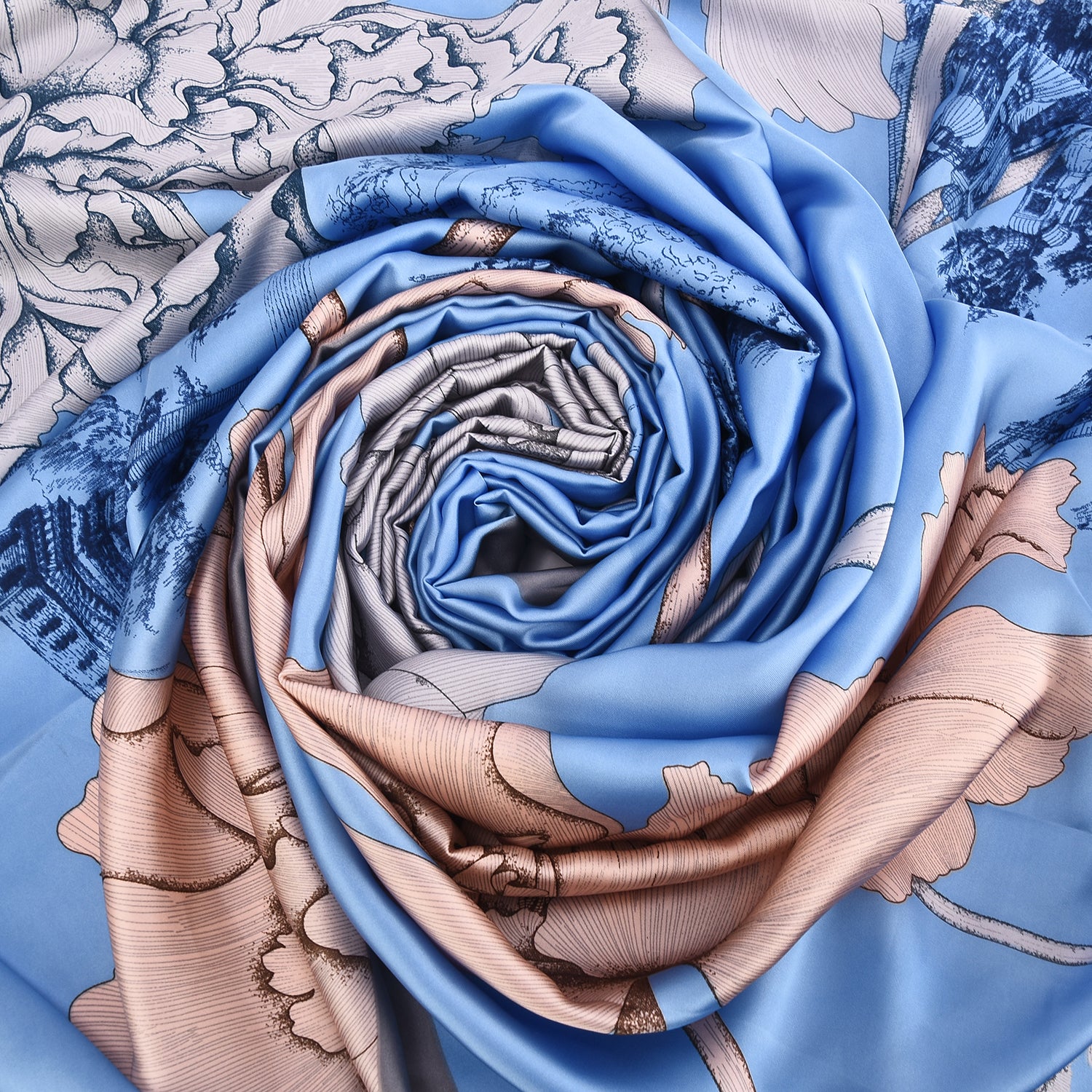 Women's Floral Printed Satin Wrap Scarf - Mellow World 