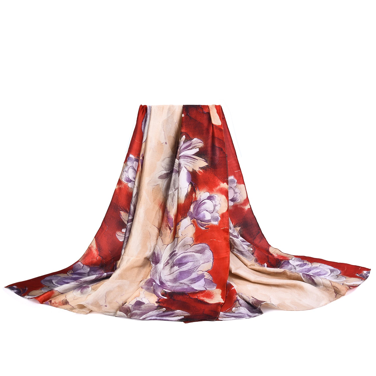 Women's Floral Printed Satin Wrap Scarf - Mellow World 