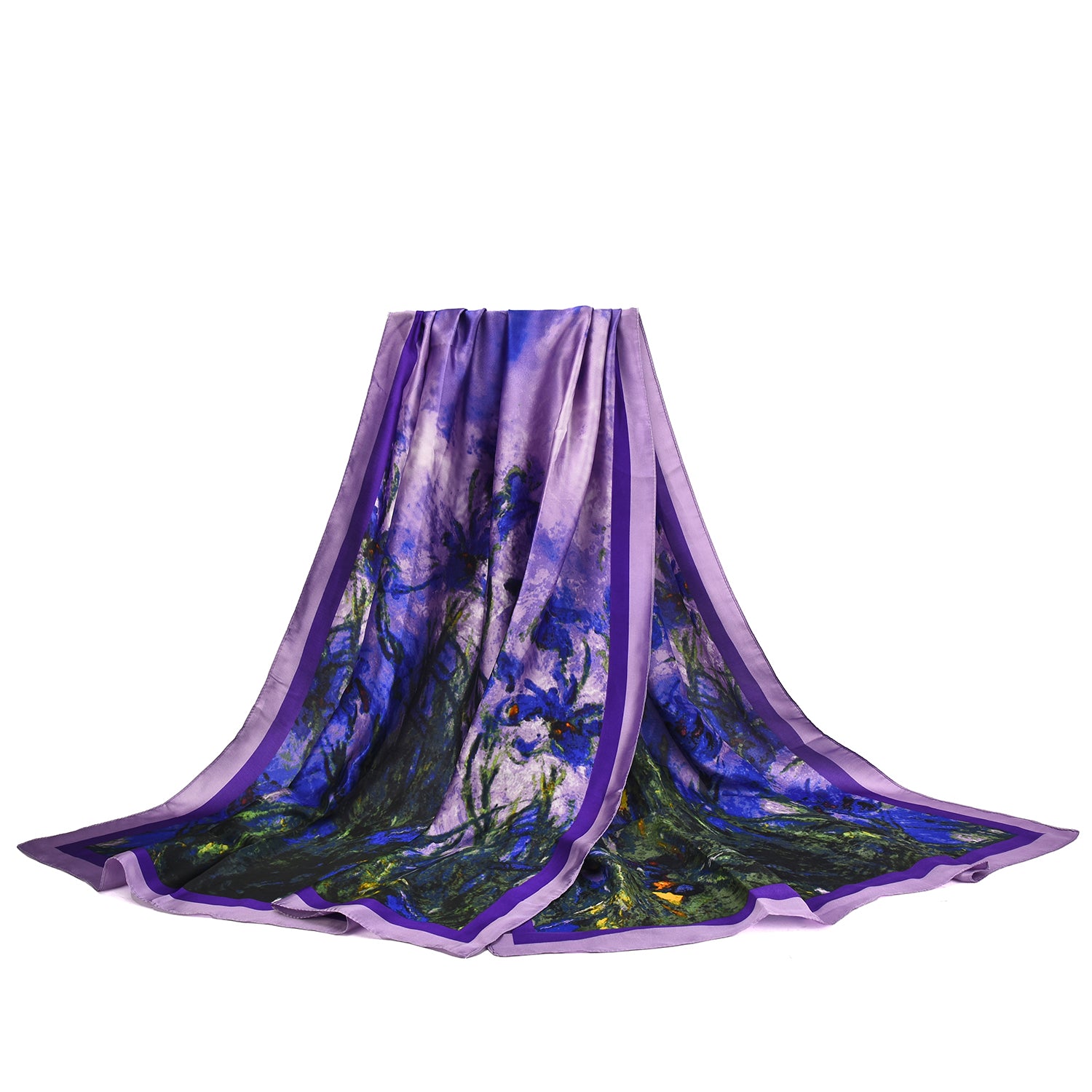 Women's Floral Printed Satin Wrap Scarf - Mellow World 