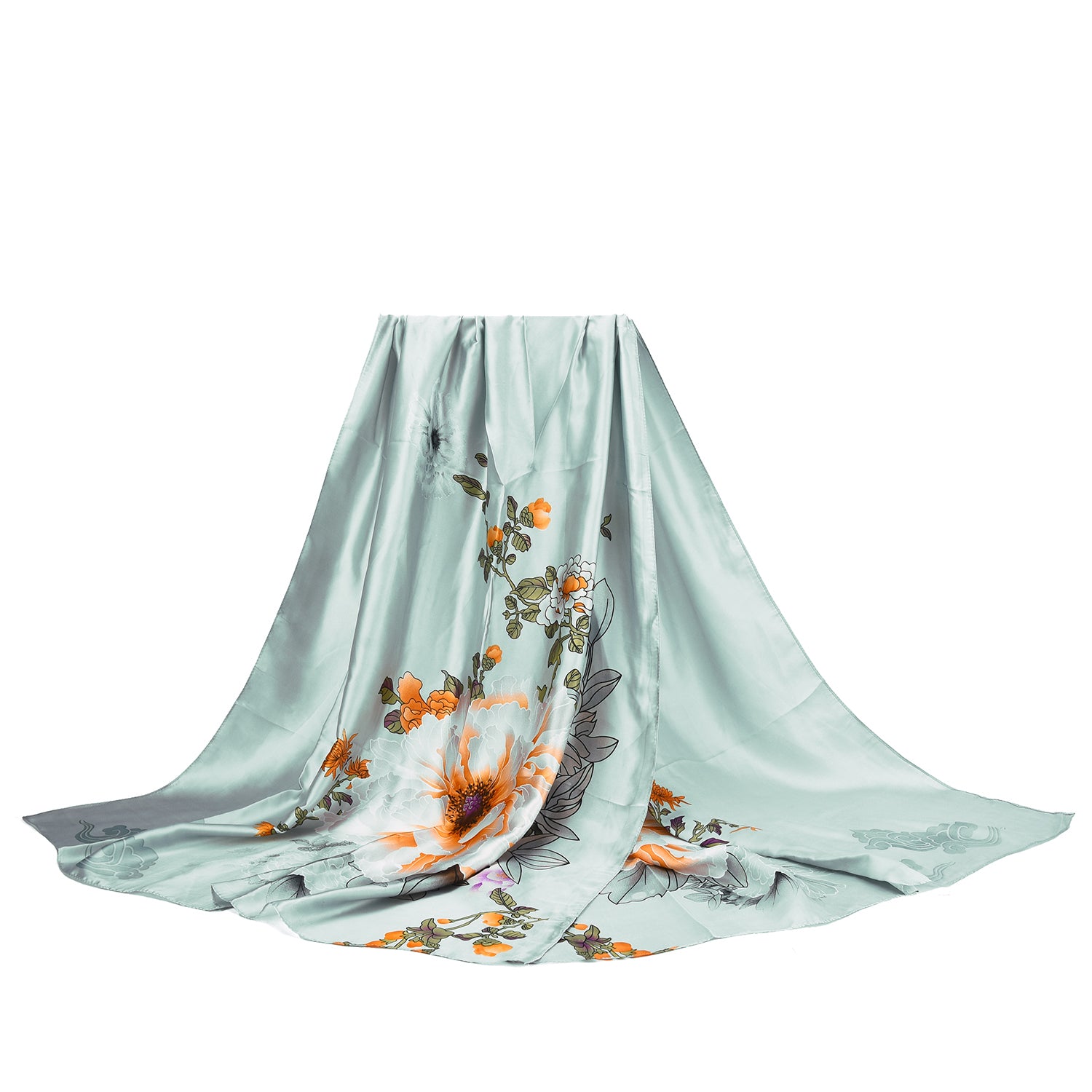Women's Floral Printed Satin Wrap Scarf - Mellow World 