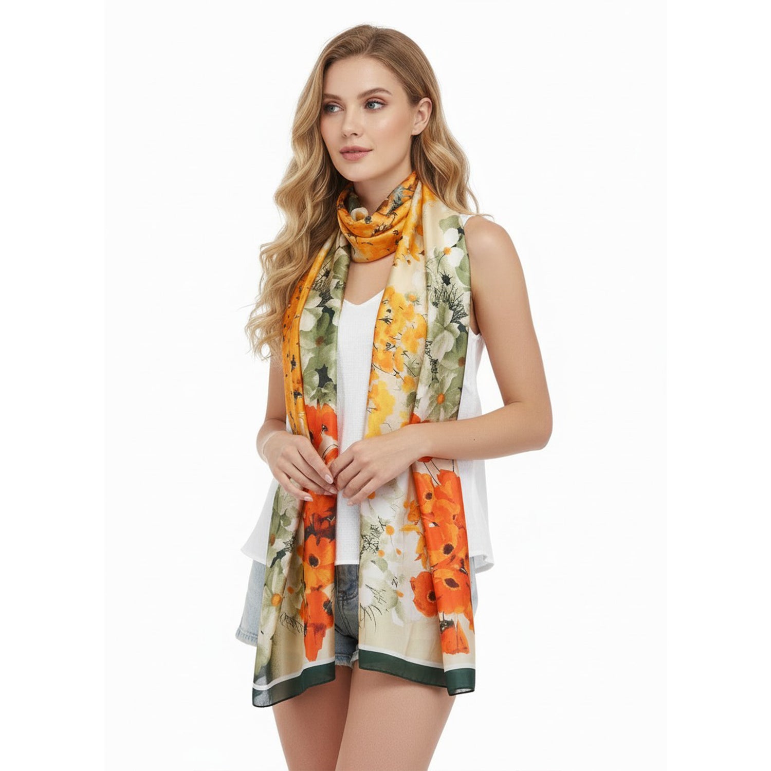 Women's Floral Printed Wrap Scarf - Mellow World 