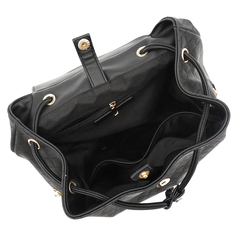 Jordana Quilted Tortoise Black Backpack