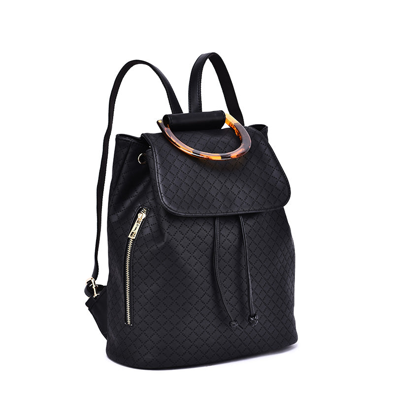 Jordana Quilted Tortoise Cognac Backpack - Mellow World 