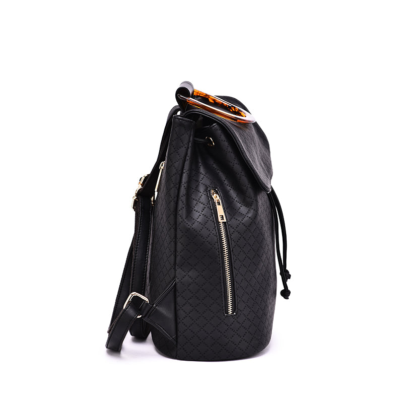 Jordana Quilted Tortoise Cognac Backpack - Mellow World 