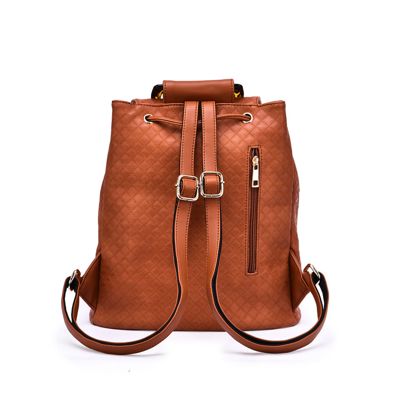 Jordana Quilted Tortoise Cognac Backpack - Mellow World 