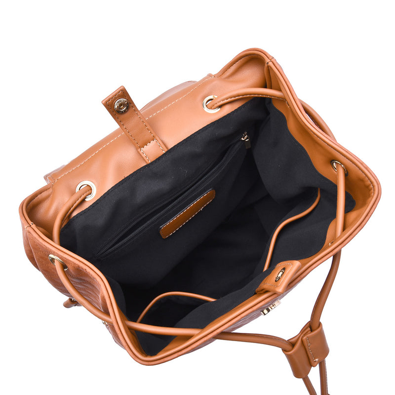 Jordana Quilted Tortoise Cognac Backpack - Mellow World 