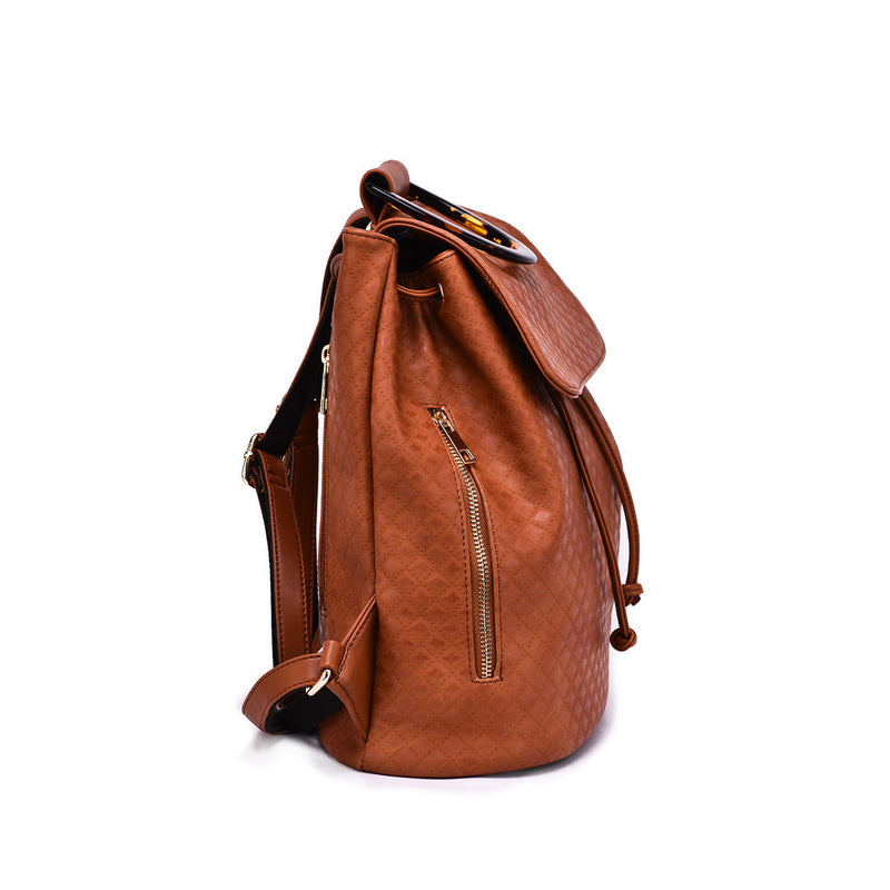 Jordana Quilted Tortoise Black Backpack