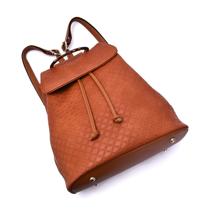 Jordana Quilted Tortoise Cognac Backpack - Mellow World 