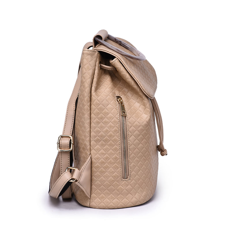 Jordana Quilted Tortoise Cognac Backpack - Mellow World 