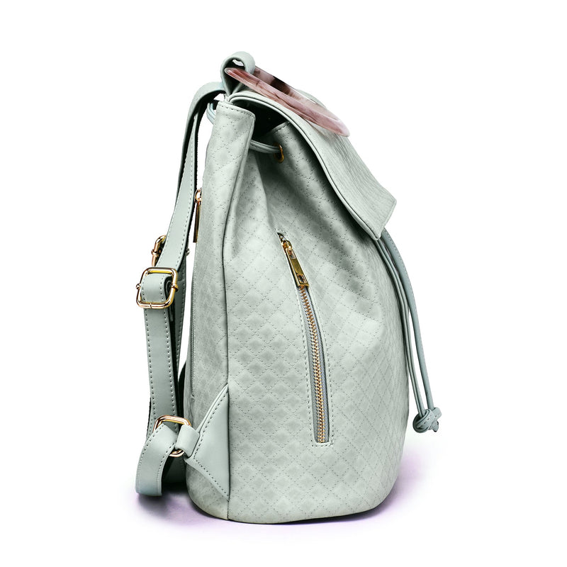 Jordana Quilted Tortoise Black Backpack