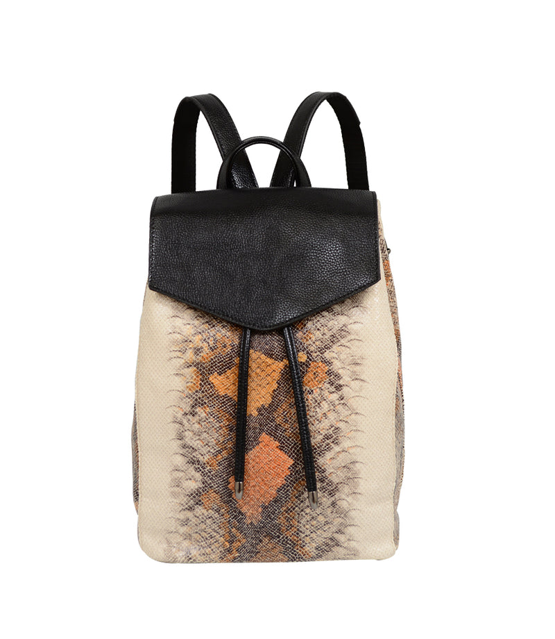 Karai Snakeskin Embossed Backpack. - Mellow World 
