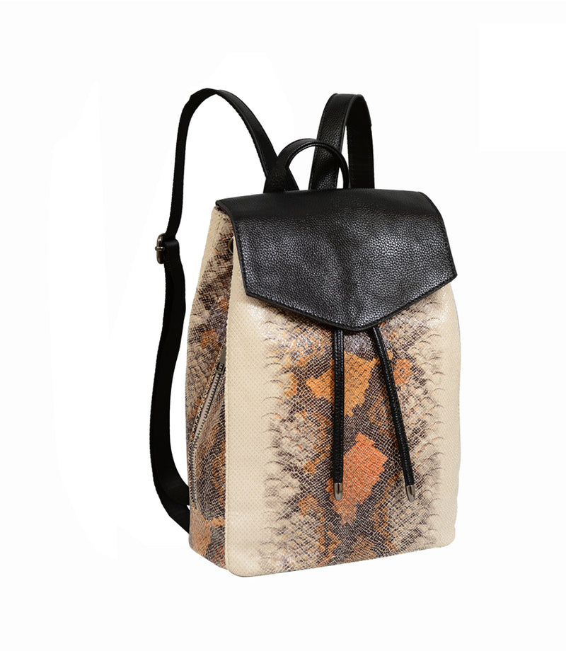 Karai Snakeskin Embossed Backpack. - Mellow World 